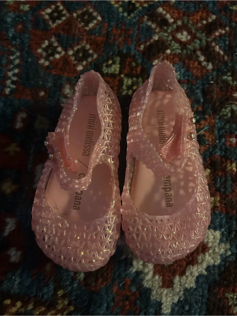 Mini Melissa Campana Pink Jelly Mary Jane Walker Shoes